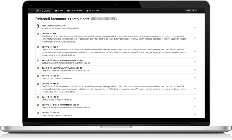 vps control panel - SK HOSTING