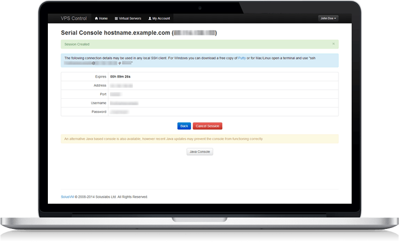 vps control panel - SK HOSTING