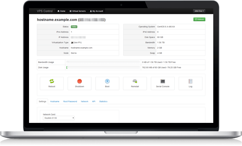 vps control panel - SK HOSTING